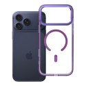 Etui na iPhone 17 Pro Max Frame Clear Hybrid Mag Cover zgodny z MagSafe fioletowe