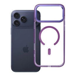 Etui na iPhone 17 Pro Max Frame Clear Hybrid Mag Cover zgodny z MagSafe fioletowe