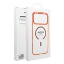 Etui na iPhone 17 Pro Max Frame Clear Hybrid Mag Cover zgodny z MagSafe pomarańczowe