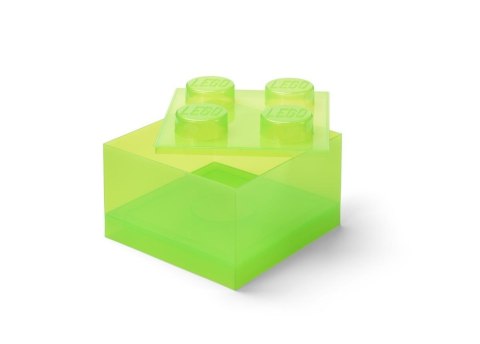 LEGO(R) pojemnik klocek czwórka transparentny zieleń