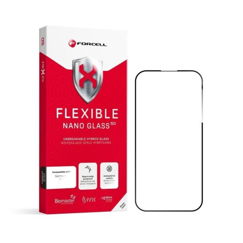 Szkło hybrydowe do Samsung S26 ULTRA Forcell Flexible 5D czarne (Hot Bending - działający czytnik)