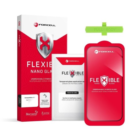Szkło hybrydowe do Samsung S26 ULTRA Forcell Flexible 5D czarne (Hot Bending - działający czytnik)