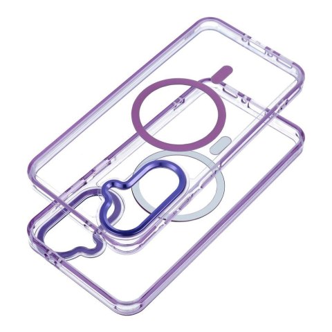 Etui na Samsung A37 Frame Cleear Hybrid Mag Cover zgodny z MagSafe fioletowe