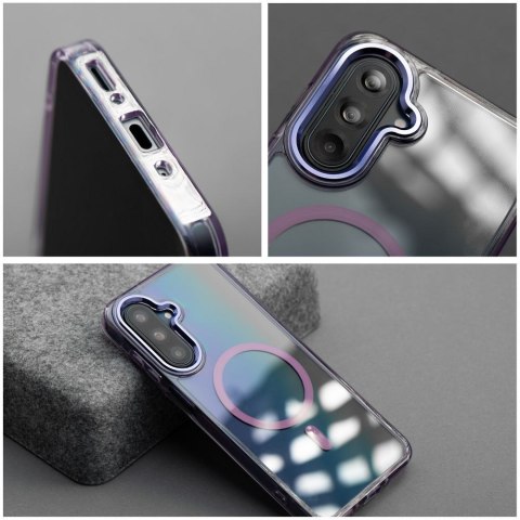 Etui na Samsung A37 Frame Cleear Hybrid Mag Cover zgodny z MagSafe fioletowe