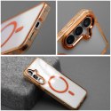 Etui na Samsung A37 Frame Cleear Hybrid Mag Cover zgodny z MagSafe pomarańczowe