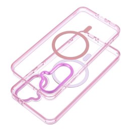 Etui na Samsung A37 Frame Cleear Hybrid Mag Cover zgodny z MagSafe pudrowy róż