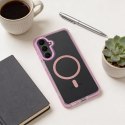 Etui na Samsung A37 Frame Cleear Hybrid Mag Cover zgodny z MagSafe pudrowy róż