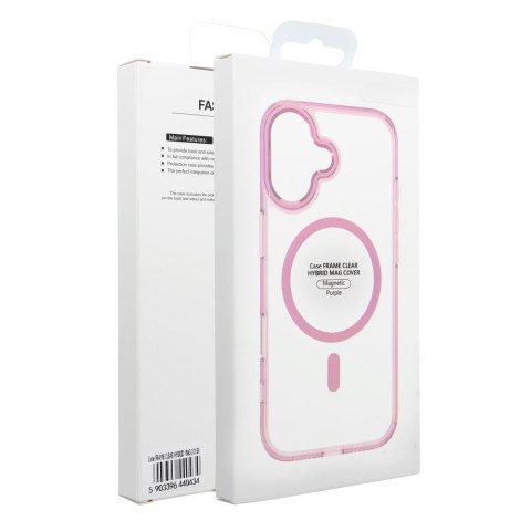 Etui na Samsung A37 Frame Cleear Hybrid Mag Cover zgodny z MagSafe pudrowy róż