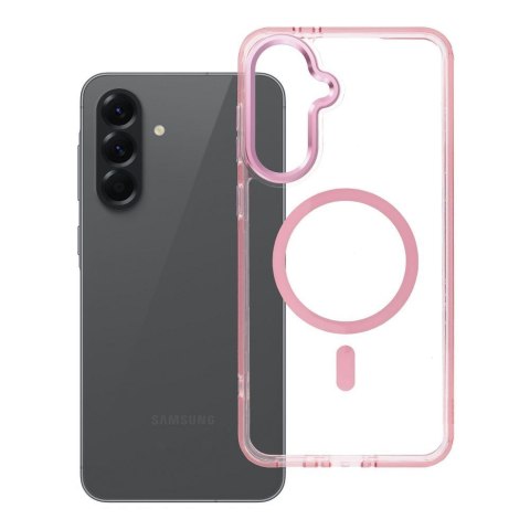 Etui na Samsung A56 Frame Clear Hybrid Mag Cover zgodny z MagSafe pudrowy róż