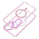 Etui na Samsung A56 Frame Clear Hybrid Mag Cover zgodny z MagSafe pudrowy róż