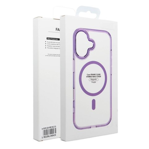 Etui na Samsung A57 Frame Clear Hybrid Mag Cover zgodny z MagSafe fioletowe