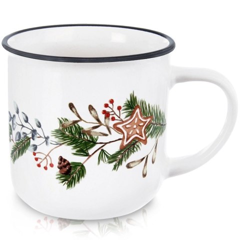 Kubek Ceramiczny 330 ml ORION Gałązki Iglaste Gwiazdka Prezent