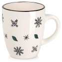 Kubek Ceramiczny Świąteczny 350 ml Biały w Płatki Śniegu Prezent ORION