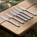 Noże Plastikowe Zestaw 6 szt. Wielorazowe Sandy Szare Piknik Camping