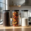 Pojemnik na produkty sypkie szklany z pokrywką 1,4 l