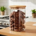 Pojemnik na produkty sypkie szklany z pokrywką i uszczelką 1,1 l