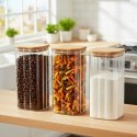 Pojemnik na produkty sypkie szklany z pokrywką i uszczelką 1,6 l