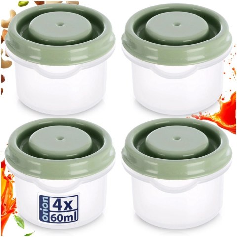 Pojemniki na Sosy Przyprawy Zioła 4 szt x 50ml do Mikrofali Mrożenia