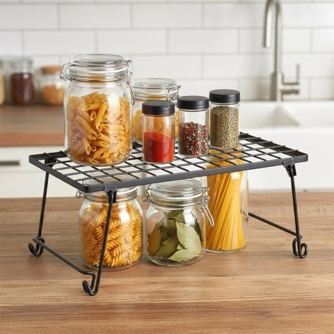 Półka Wkład do Szafki Kuchennej Składana Metal Loft 36 cm Czarna