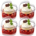 Pucharki Serce z Pokrywkami 130ml Zestaw 4 szt. Finger Food ORION
