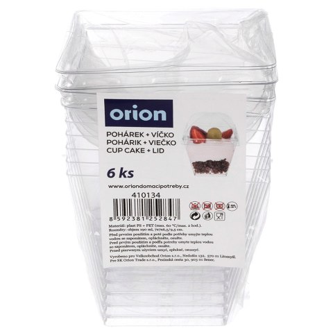 Pucharki z Pokrywkami 180ml Zestaw 6 szt. na Słodki Stół ORION Musy