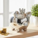 Skarbonka Świnka Ceramiczna Srebrna Lustrzana Otwierana Prezent Glamour