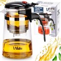 Dzbanek Szklany VILDE Zaparzacz 680 ml System Spustowy Herbaty Ziół
