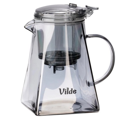 Dzbanek Zaparzacz Szkło 880 ml System Spustowy Kwadratowy VILDE