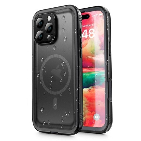 Etui na iPhone 16 PRO Shellbox Dot wodoodporne zgodne z MagSafe czarne