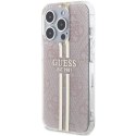 GUESS futerał do IPHONE 15 Pro GUHCP15LH4PSEGP (4G Gold Stripe) różowy
