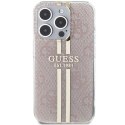 GUESS futerał do IPHONE 15 Pro GUHCP15LH4PSEGP (4G Gold Stripe) różowy