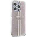GUESS futerał do IPHONE 15 Pro GUHCP15LH4PSEGP (4G Gold Stripe) różowy