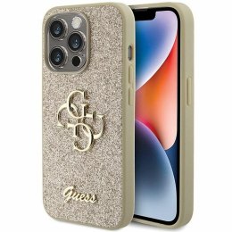 GUESS futerał do IPHONE 15 Pro GUHCP15LHG4SGD (Fixed Glitter Big 4G) złoty