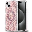 GUESS futerał do IPHONE 15 kompatybilny z MagSafe GUHMP15SHGCUSTGP (IML GCUBE) różowy