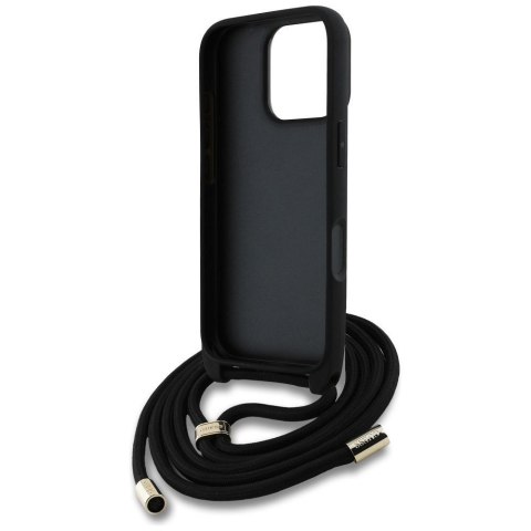 GUESS futerał do IPHONE 16 Pro Max GUHCP16XP4GMGCRK (CBDY PU 4G Big Logo W/Cord Strap) czarny