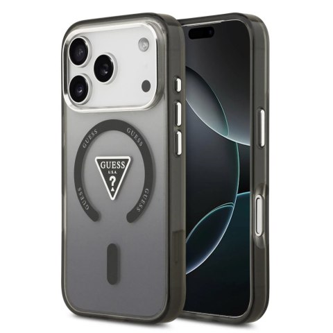 GUESS futerał do IPHONE 17 Pro kompatybilny z MagSafe GUHMP17LHGTMLCGK (IML Gradient W/ Triangle Logo) czarny
