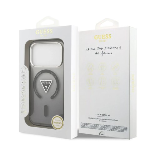 GUESS futerał do IPHONE 17 Pro kompatybilny z MagSafe GUHMP17LHGTMLCGK (IML Gradient W/ Triangle Logo) czarny