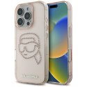 KARL LAGERFELD futerał do IPHONE 16 Pro KLHCP16LHKHDCELP (IML Rhinestones S K Head) różowy