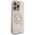 KARL LAGERFELD futerał do IPHONE 16 Pro KLHCP16LHKHDCELP (IML Rhinestones S K Head) różowy