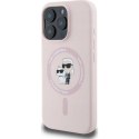 KARL LAGERFELD futerał do IPHONE 16 kompatybilny z MagSafe KLHMP16SSCMKCRHP (Silicone KC Body Ring) różowy