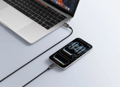Kabel płaski USB C do USB C VEGER PD 5A 240W 1,5 m CC2-MTB czarny