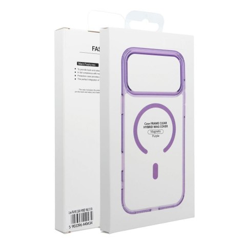 Etui na iPhone 17 AIR Frame Clear Hybrid Mag Cover zgodny z MagSafe fioletowe