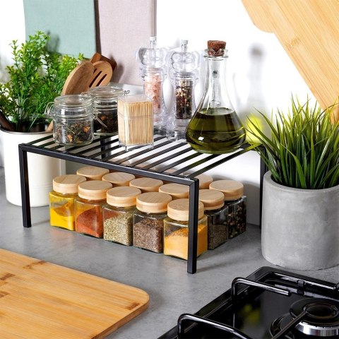 Półka Wkład do Szafki Kuchennej Składana Metal Loft 33 cm Czarna
