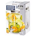 Słój z Kranikiem 4 L Dystrybutor do Lemoniady Grube Szkło VILDE