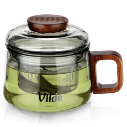 Szklanka z Zaparzaczem i Pokrywką Szkło Borokrzemowe 240ml VILDE