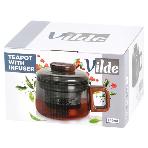 Szklanka z Zaparzaczem i Pokrywką Szkło Borokrzemowe 240ml VILDE