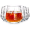 Szklanki Zestaw 6 szt. 350 ml VILDE Ryflowane Szkło do Whisky Zmywarka