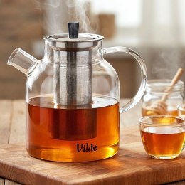 Szklany Dzbanek 1,5L z Zaparzaczem Stalowym Sitkiem do Herbaty VILDE