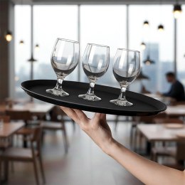 Taca Kelnerska Antypoślizgowa Okrągła 40 cm Czarna Serwowanie VILDE