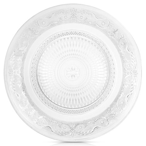 Talerz Obiadowy 25 cm Szkło Kryształowe Patera do Serwowania VILDE
